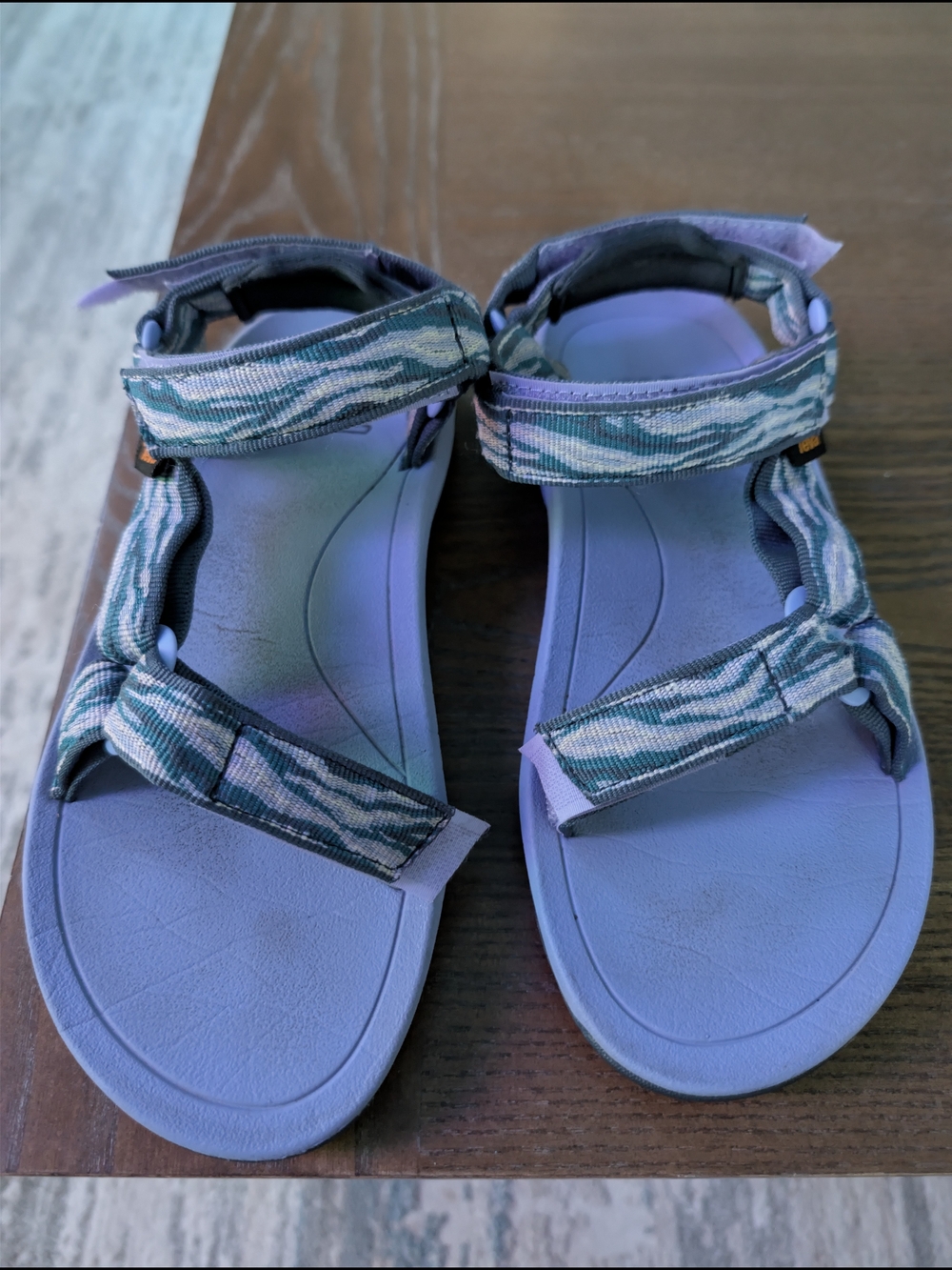 Teva Kids Purple Sandals with Teal Zebra Straps